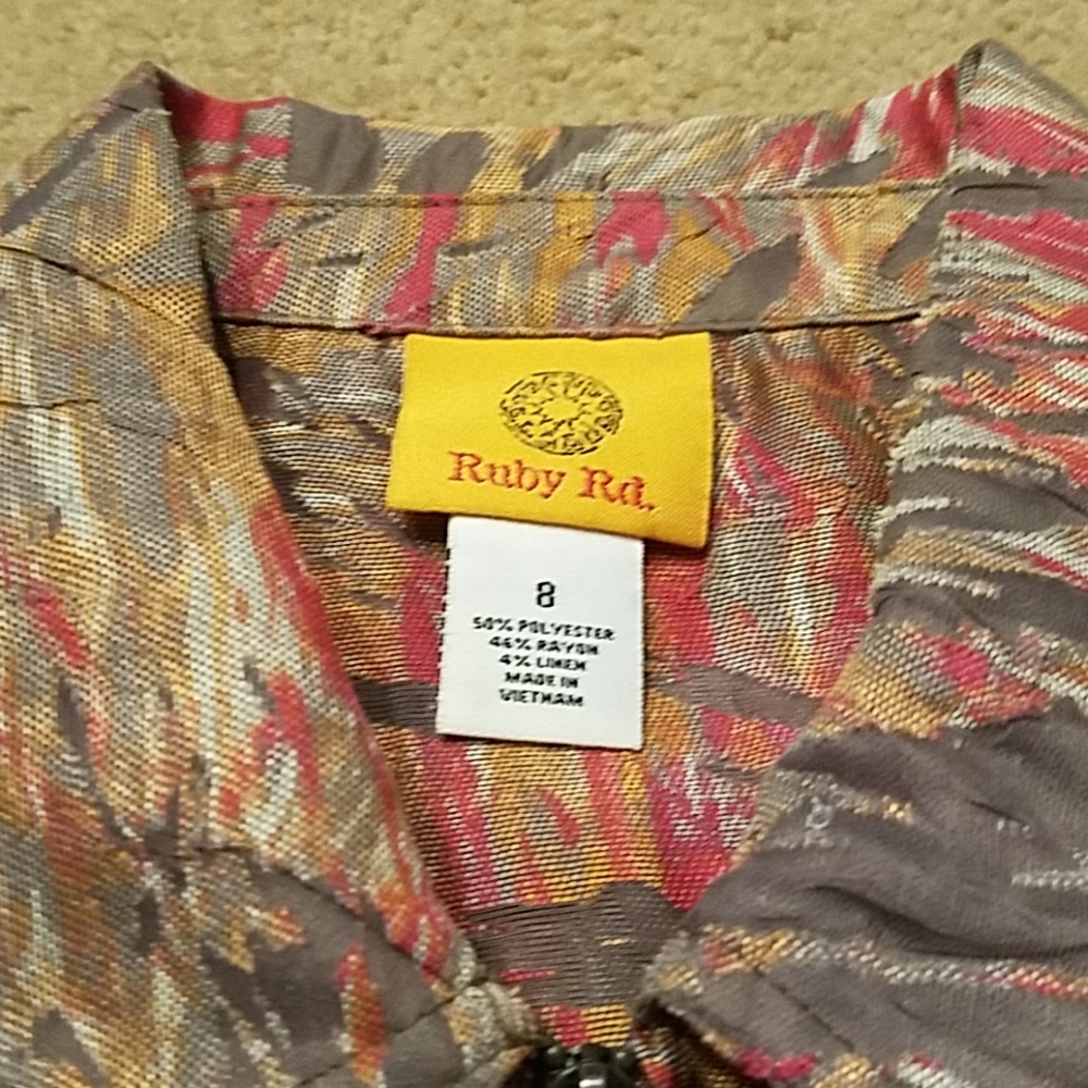 Ruby Rd Jacket with Zipper Size 8 Brown Mingled - Picture 3 of 4